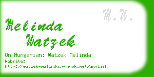 melinda watzek business card